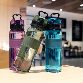 Спортивная бутылка для воды 500 МЛ Портативная Герметичная посуда для питья для путешествий на открытом воздухе, Пластиковый Стаканчик для занятий спортом в тренажерном зале, фитнесом
