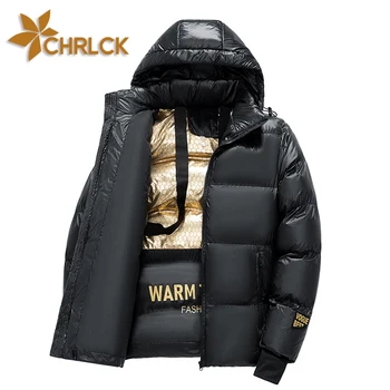 CHRLCK Новая Зимняя хлопчатобумажная куртка в клетку из черного золота, Мужской Свободный костюм для пары, походные куртки с капюшоном, Женские пальто, теплые