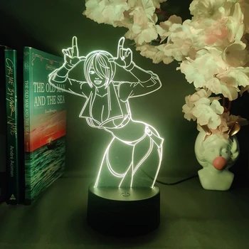 Персонажи Kof Games RGB Ночник Классный Новогодний подарок для геймеров Украшение комнаты kof x street Fighter 3D Акриловая лампа Ангел