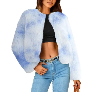 2023, Свободная бархатная куртка из овечьего флиса, женская дубленка из искусственного меха, модные теплые зимние куртки для женщин, короткие топы