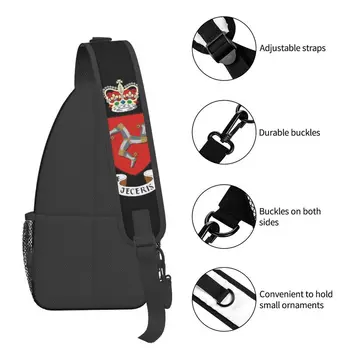 Персонализированный герб Острова Мэн, сумки-слинги, мужской крутой рюкзак через плечо, рюкзак для велоспорта, Походный рюкзак