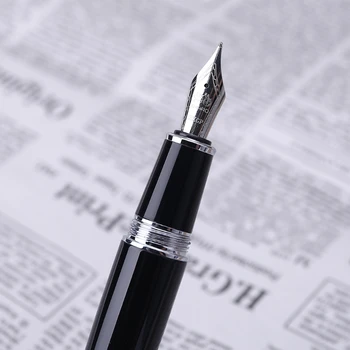 Новая Перьевая ручка Jinhao 159 Черно-серебристого цвета с М-образным Пером Толщиной