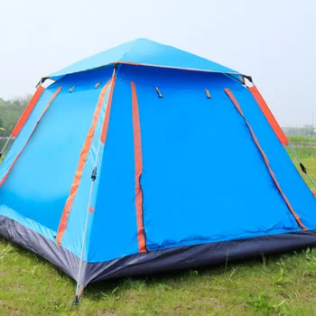 Новейшие Уличные Пляжные утолщенные Однослойные Непромокаемые палатки для кемпинга на 3-4 человека, полностью Автоматические Всплывающие Четырехсторонние палатки для кемпинга