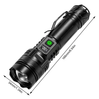 Мощный светодиодный фонарик Type-C USB Перезаряжаемый Дальнобойный тактический Фонарь С сильным Светом, уличная ультрамощная Вспышка