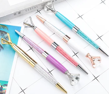 Шариковые ручки 6ШТ, хрустальные шариковые ручки, Шариковая ручка, цветные ручки для девочек, школьные канцелярские принадлежности, канцелярские принадлежности