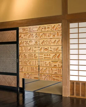 Египетские Символы Короткая Занавеска На Кухонную Дверь Украшение Кафе Ресторана В Японском Стиле Перегородка Занавес