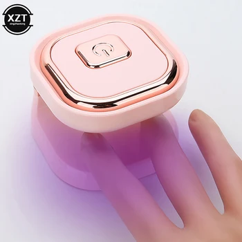 6 Вт Мини-сушилки для ногтей из розового золота, машина для гель-лака в форме лампы, USB-УФ-разъем на один палец, Светодиодные инструменты для дизайна ногтей, гель-лак
