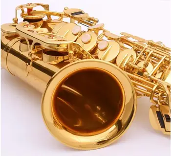 Профессиональный Новый саксофон, покрытый золотым лаком, альт-саксофон, Высококачественные музыкальные инструменты, мундштук в подарок