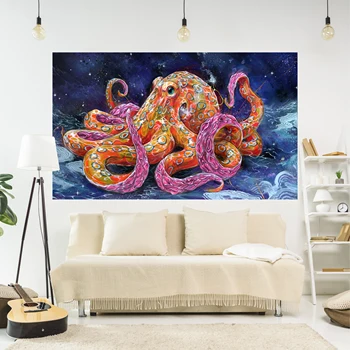 XxDeco Подводный анималистический гобелен с осьминогом, хиппи, настенные ковры с принтом в стиле бохо, спальня или дом для украшения