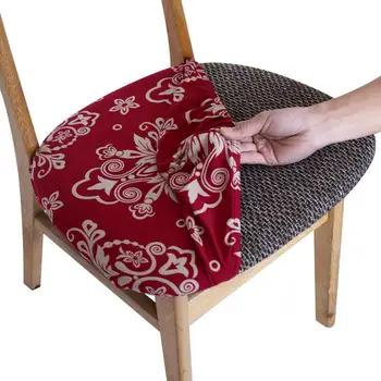 Чехол для сиденья стула с эластичными ремнями, чехол для обеденного стула с принтом, защита сиденья decoración hogar
