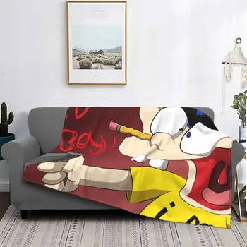 Плохое слово Джеффи! Фланелевые пледы, детское одеяло с аниме-мультфильмом, для домашнего дивана, ультрамягкие постельные принадлежности