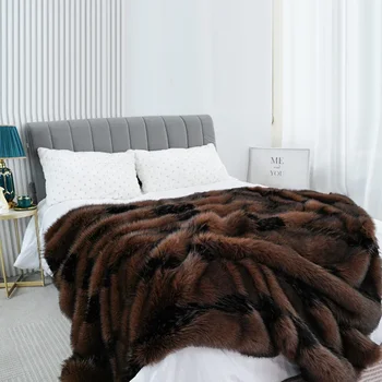 A1 Роскошное зимнее теплое одеяло из искусственного меха для кровати из высококачественной искусственной норки, бархатное одеяло для дивана, удобное одеяло для дивана
