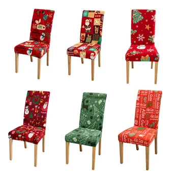 Рождественский чехол для стула, домашний праздничный декоративный чехол для обеденного стула, креативная атмосфера Санта-Клауса, чехол для стула, чехол для табурета