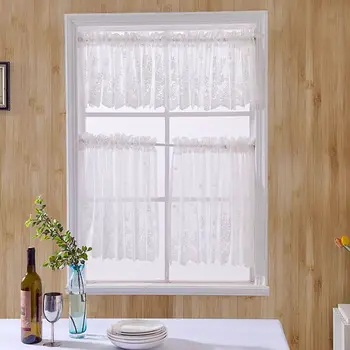 Жаккард с цветочной вышивкой, кафе, спальня для двери шкафа, гостиная, короткие занавески, домашний декор, занавески на окна, шторы на окна