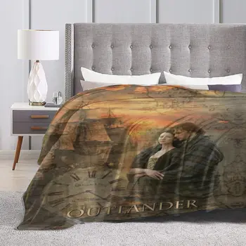 Мягкое прочное одеяло Outlander для Джейми и Клэр Винтажное Дорожное покрывало Зимняя Новинка Фланелевое Покрывало для дивана-кровати
