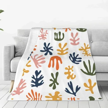 Флисовые пледы Анри Матисса, абстрактные геометрические одеяла из водорослей для дома, автомобиля, легкое одеяло