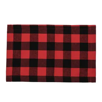 6 шт./пакет Красный решетчатый коврик для стола, Рождественский коврик для столовой, украшение фермерского дома, Праздничный стол на кухне для крещения