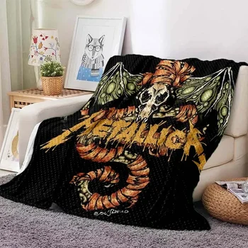 Одеяло Four Seasons с 3D принтом Metallica, чехол для дивана, дорожная кровать, плюшевое одеяло, легкое фланелевое одеяло