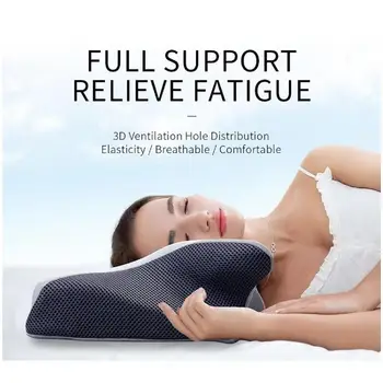 Ортопедическая Мягкая подушка для шейки матки, подушка для сна из хлопка с эффектом памяти, многофункциональная подушка для шеи для детей и взрослых
