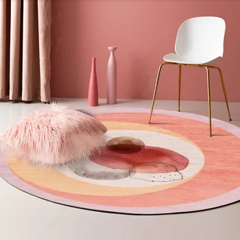 Скандинавский круглый коврик и ковролин для дома, гостиной, 3D Геометрический современный ковер для спальни, детской комнаты, нескользящий диван, кресло, коврик для пола