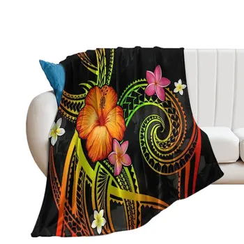 Термозащитное одеяло для дивана-кровати Переносное дорожное зимнее одеяло с полинезийским художественным принтом Four Seasons Universal 2024 New