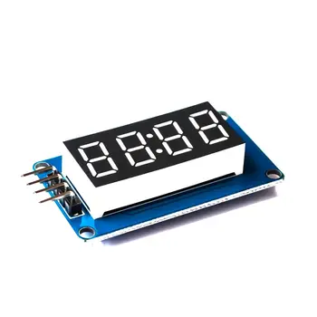 TM1637 Светодиодный дисплейный модуль, 7 сегментов, 4 бита, 0,36 дюйма, часы, цифровая трубка с красным анодом, четыре платы последовательного драйвера для Arduino