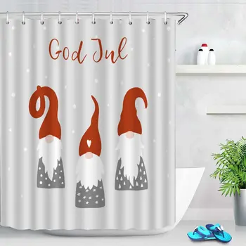 Рождественские носки, Занавески для ванной, занавески для душа с воздушным шаром в виде снежинки, Занавески для ванной, полиэстер, Водонепроницаемые Рождественские украшения, занавески