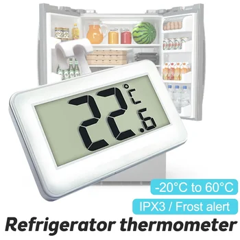 Цифровой термометр для холодильника / морозильной камеры, бытовой термограф, измеритель влажности, Водонепроницаемый ЖК-дисплей, беспроводной доступ и подвесной крючок