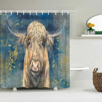 Смешные разведение узор занавески для душа коровы фермы 3D печатных цветок водонепроницаемый ванна шторы домашний декор аксессуары для ванной комнаты занавес