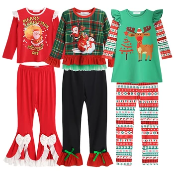 Рождественский комплект, одежда для мальчиков, пижамы для девочек, пижамный костюм для детей, Рождественская фея, пижамный костюм для 2-10 лет