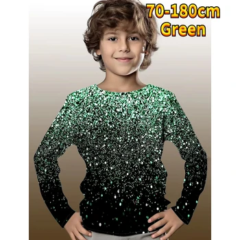 Модная детская одежда Осень-зима, трендовые топы для мальчиков, футболка с круглым вырезом, новая дизайнерская детская футболка с длинными рукавами и принтом оверсайз