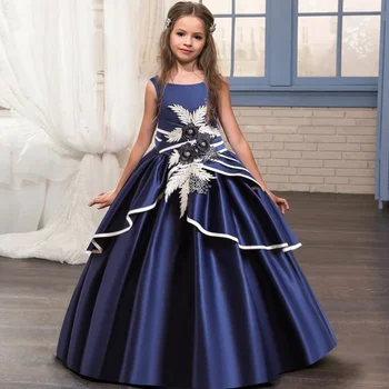 Вечерние детские платья в стиле ретро с вышивкой длиной до щиколотки для девочек от 4 до 14 лет, детский костюм Принцессы, свадебное платье для девочек