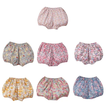 Шорты-шаровары для маленьких девочек, детские пляжные летние брюки из полипропилена, льняные шорты из смеси хлопка для маленьких девочек от 0 до 2 лет, реквизит для фотосессии