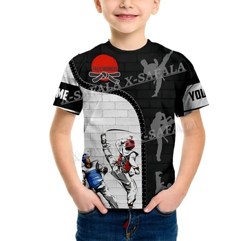 Спортивная футболка для любителей Тхэквондо Для мальчиков, Топы с короткими рукавами, Детская одежда для девочек, Летняя футболка, Одежда для малышей от 2 до 8 Лет12