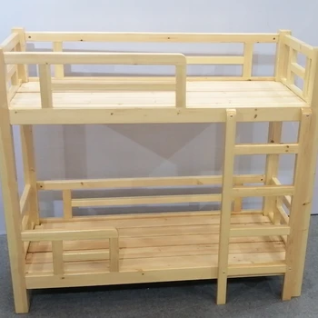 Индивидуальная деревянная коммерческая односпальная деревянная двухъярусная кровать с деревянной лестницей