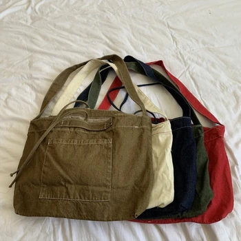 Новая повседневная сумка Универсальная холщовая сумка-тоут, сумка через плечо для женщин, дорожные сумки для девочек, сумки для покупок большой емкости