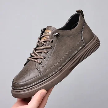 Итальянская повседневная обувь из натуральной кожи, мужские оксфорды на шнуровке, Уличные кроссовки для бега, Офисные мужские модельные туфли, кроссовки 2023 Man