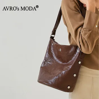 AVRO's MODA - новые модные сумки через плечо для женщин, роскошные дизайнерские сумки из натуральной кожи в стиле ретро, большая вместительная сумка-тоут