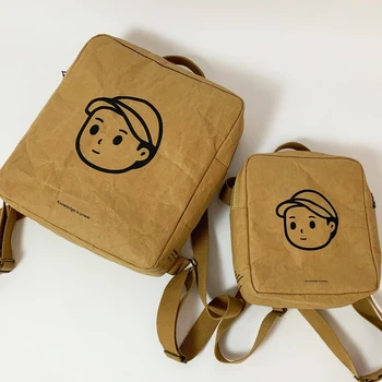 Женские рюкзаки из крафт-бумаги в японском стиле, роскошные дизайнерские сумки, кошельки 2024 года, Новые буквы, Мультяшный аватар, Повседневное плечо
