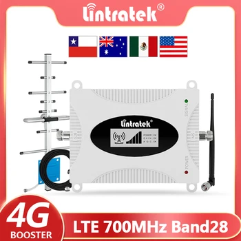 Lintratek 4G Усилитель Сотовой Связи B28 LTE 700 МГц Ретранслятор Сигнала Мобильного Сотового Телефона 4G Band 28 Интернет Ретранслятор Усилитель Комплект AGC