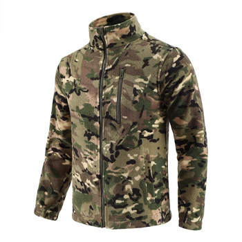 Мужская военная камуфляжная флисовая тактическая куртка, мужская водонепроницаемая ветровка Softshell, зимнее армейское пальто с капюшоном, одежда для охоты