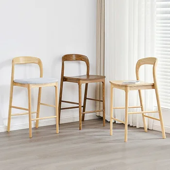 Интерьер салона, Расслабляющий Высокий барный стул, деревянные современные скандинавские барные стулья, минималистский дизайн мебели для дома Taburete Alto YX50BC