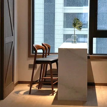 Интерьер салона, Расслабляющий Высокий барный стул, деревянные современные скандинавские барные стулья, минималистский дизайн мебели для дома Taburete Alto YX50BC