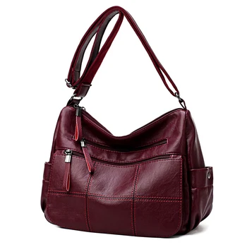 Новая женская сумка через плечо из мягкой кожи, сумки-тоут, высококачественная сумка-мессенджер для покупок большой емкости, ретро-решетчатый поясной мешок