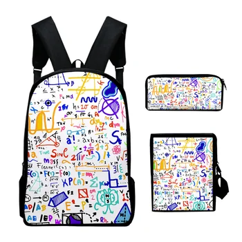 Хип-хоп, молодежная наука, формула физической химии, 3D-принт, 3 шт./компл., сумки, рюкзак для ноутбука, сумка через плечо, пенал