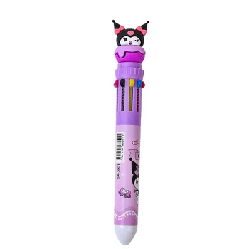 36 шт. / кор. Шариковая ручка Sanrio 10 цветов, Kawaii Kuromi Melody, Многоцветная ручка, Гелевые ручки, Канцелярские принадлежности для студентов