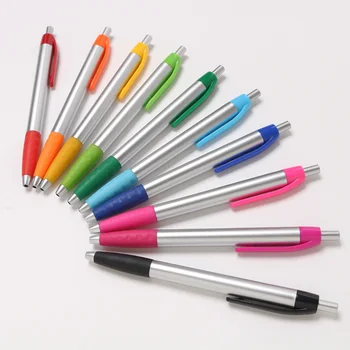 100 шт. Нажмите на многоцветную пластиковую шариковую ручку, нажмите на рекламную ручку с логотипом, подарочную шариковую ручку, ручку для продвижения алкоголя