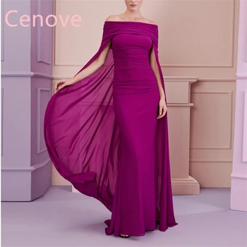 Cenove 2024 Арабский Дубай, платье для выпускного вечера с открытыми плечами, длинная длина с короткими рукавами, вечерняя мода, Элегантное вечернее платье для женщин