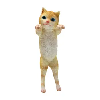 Новая статуя Кошки на лужайке, Садовая статуя кошки из смолы, милые гобелены для котенка, украшения для кошачьей лужайки, Гобелены и декорации, Скульптура кошки