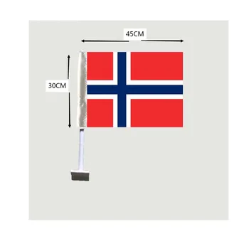 флаг Норвегии, флаги на окнах автомобиля, 30x45 см, 2шт, цифровая печать из 100% полиэстера